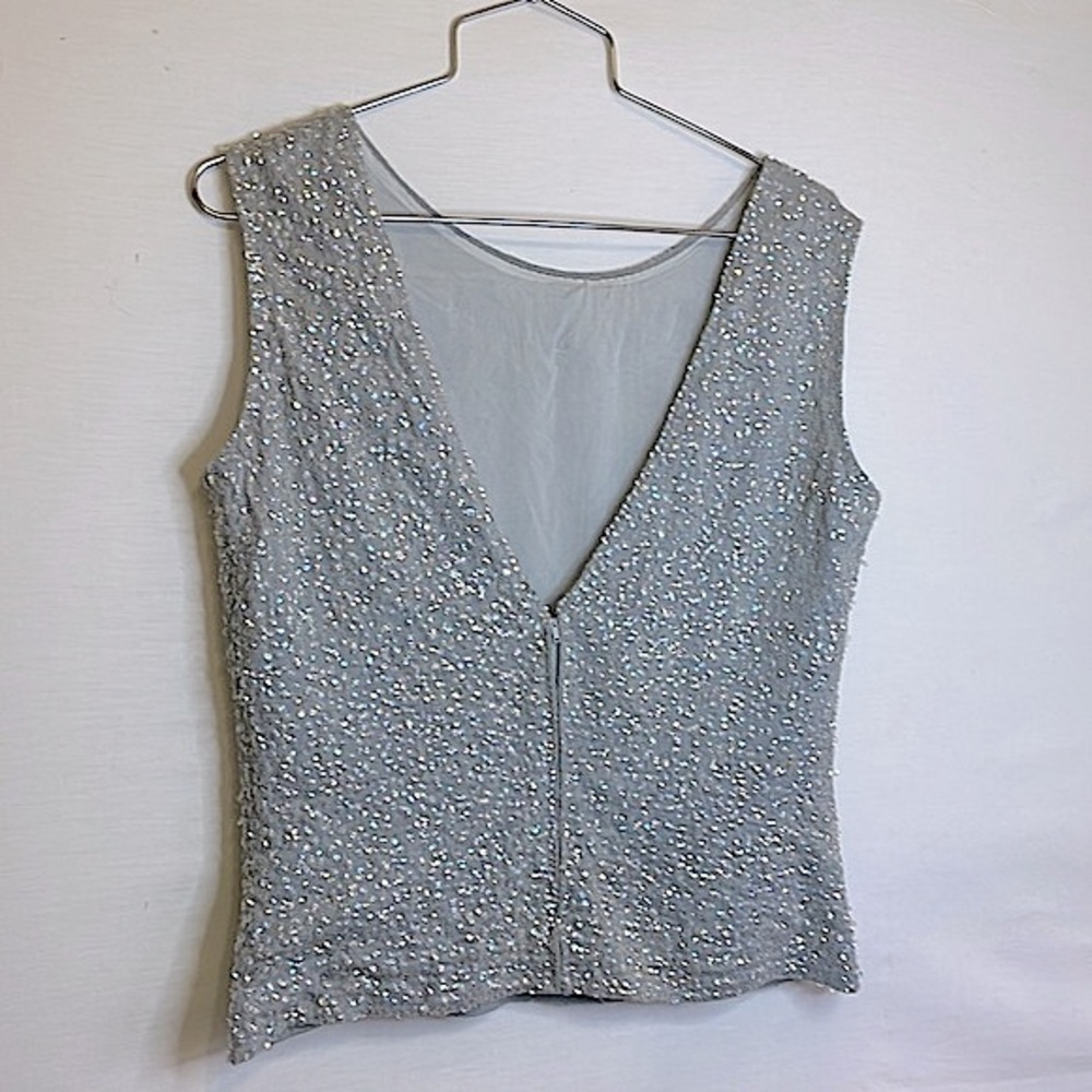 Vintage HOUSE OF GOLD Beaded and Sequined Sleeveless Top - Picture 2 of 10